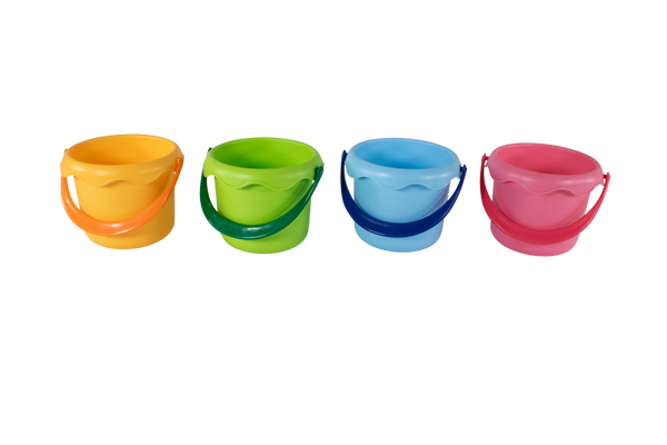 Kinder Eimer, Bunte Eimer, Plastik-Eimer, Wasserspiel, Vierer-Set
