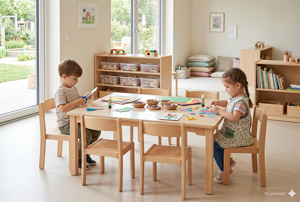 Rechteckige Sitzgruppe für 6 Kinder