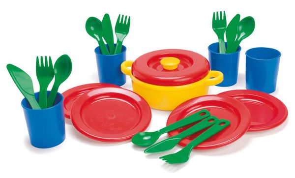 Kinderset, Spielzeug-Geschirr, Kinderküche, Teller, Kochset