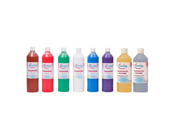 ELVIRAS Fingermalfarbe Herbst- & Winterfarben-Set, 8 x 750 ml