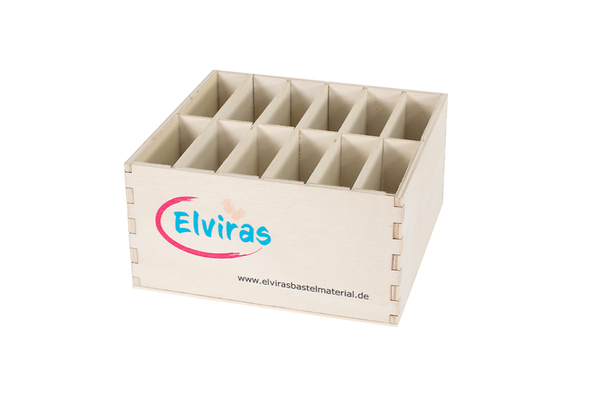 ELVIRAS Stiftehalter aus Holz, 12 Fächer