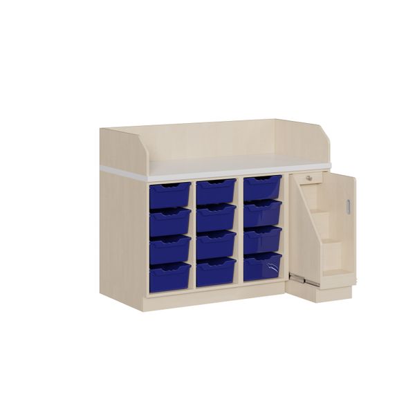 Wickelkommode Leopold, Treppe rechts, 12 Boxen Wickelkommode Leopold, Treppe rechts, 12 Boxen