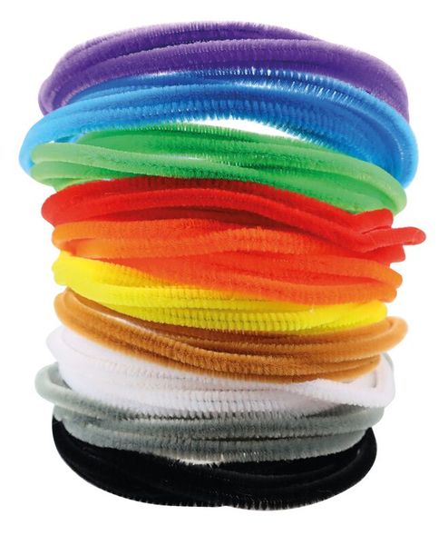 ELVIRAS Pfeifenputzer Mix, 120 cm lang, Ø 3 mm, farbig sortiert, 100 Stück
