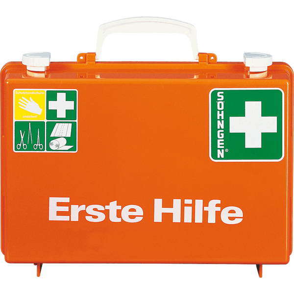 erste hilfe, first aid, rettungskoffer, notfallkoffer, orange schutzkoffer