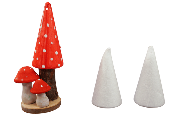 pilz, rot, pünktchen, holz, miniatur