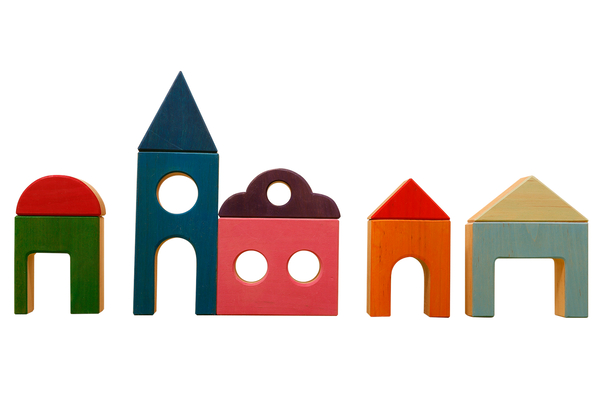 Holzspielzeug, Klemmbausteine, Bausteine, Kinderspielzeug, Holzblockhaus