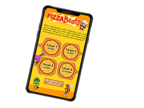 Rhythmusspiel Pizzabeats, ab 5 Jahre