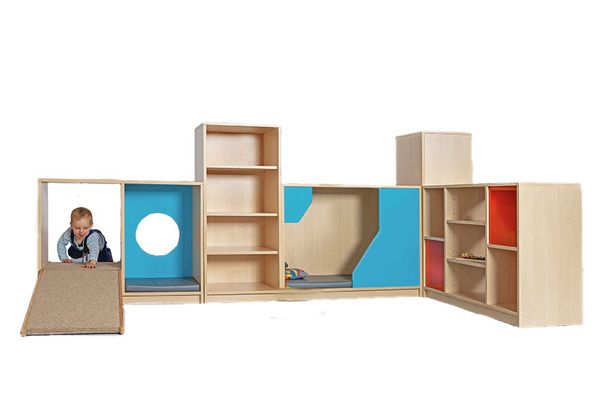 Kletterwand, Spielkiste, Holzmodul, Kinderzimmer, Kinderbett