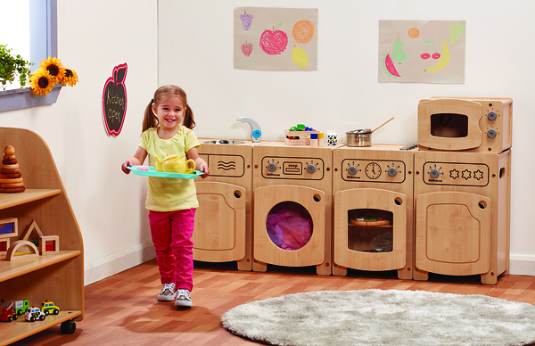 Kinderküche, Holzküche, Küche Spielzeug, Kochutensilien, Spielzimmer