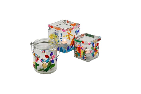 Windlichter-Set aus Glas, 12 Stück, 7,5 cm Windlichter-Set aus Glas, 12 Stück, 7,5 cm
