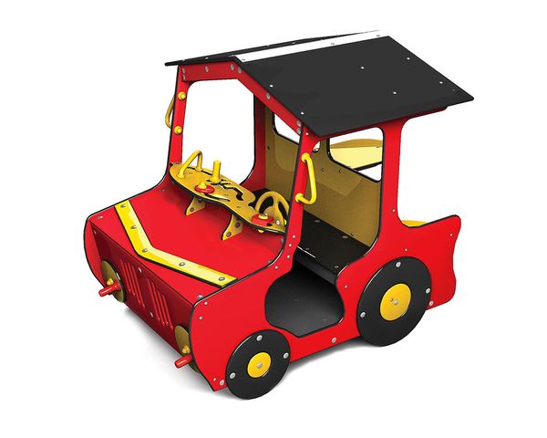 Kinderspielzeug, Holzspielzeug, Puppenwagen, Rot, Aufbauauto