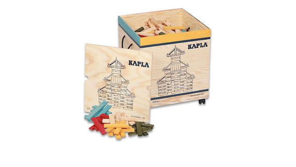 Holzspielzeug, Stapelspiel, Kasten, Würfel, Sortierholz, Kapla Holzbausteine