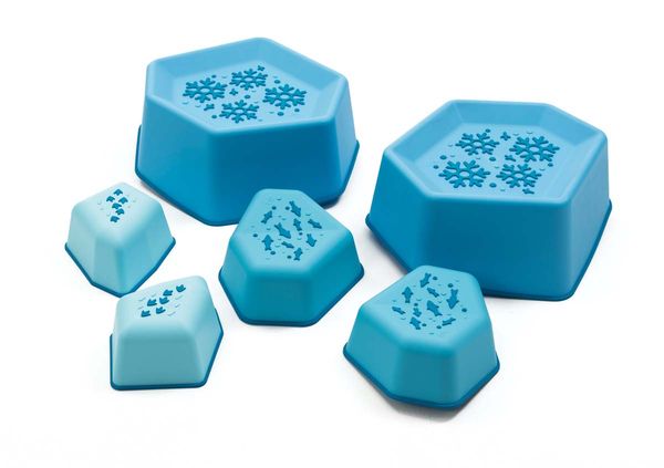 Schneeflocken-Form, Ausstecher-Set, Keks-Ausstecher, Wulstige Formen, zweifarbig
