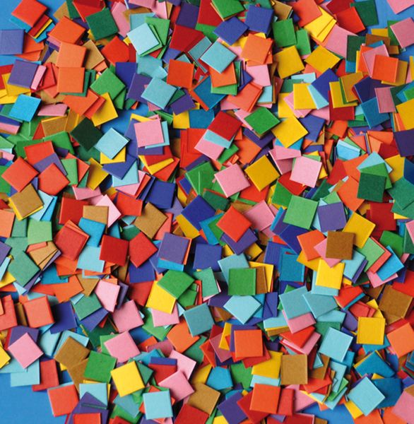 Papiermosaik "Basis", 12 gemischte Farben, quadratisch Papiermosaik "Basis", 12 gemischte Farben, quadratisch