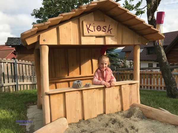 Kiosk, Holzspielhaus, Sandkasten, Kinderstand, Baukiosk