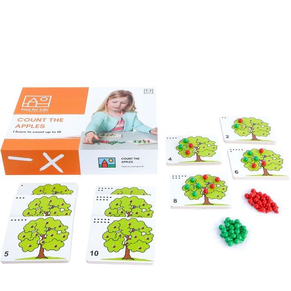 Karten, Lernspiel, Zahlensammlung, Apfel-Baum, Zählspiel