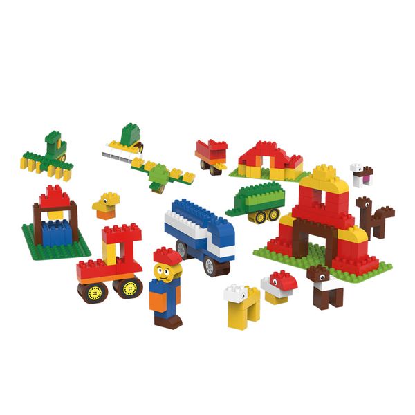 LEGO-Steine, Bausteine, Spielzeugzug, kleine Figuren, Konstruktionsset