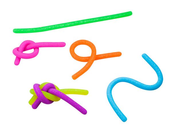 slime, slime strands, twist, colorful rope, fun toy