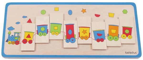 Legepuzzle Formenzug, 9 Teile, Holz, ab 3 Jahre Legepuzzle Formenzug, 9 Teile, Holz, ab 3 Jahre