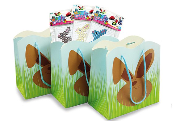 geschenktüte, hasenmotiv, grasgrün, ohrenstoff, geschenkverpackung