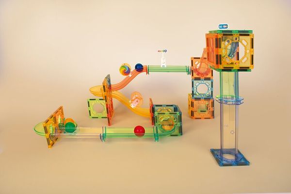 Kugelbahn, Kunststoff, transparent, Baukasten, Strecke
