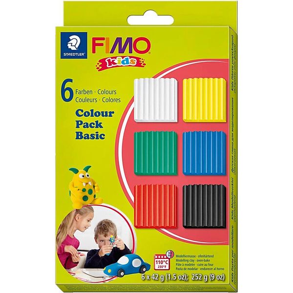 FIMO Modelliermasse 42 g, 6 Stück, Farbset wählbar