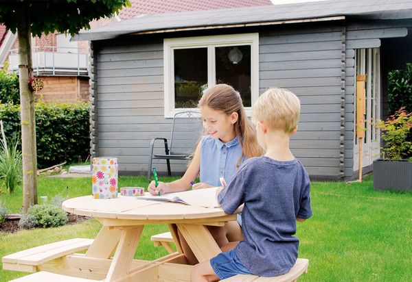 PINOLINO Kindersitzgarnitur "Nicki für 4 rund", natur