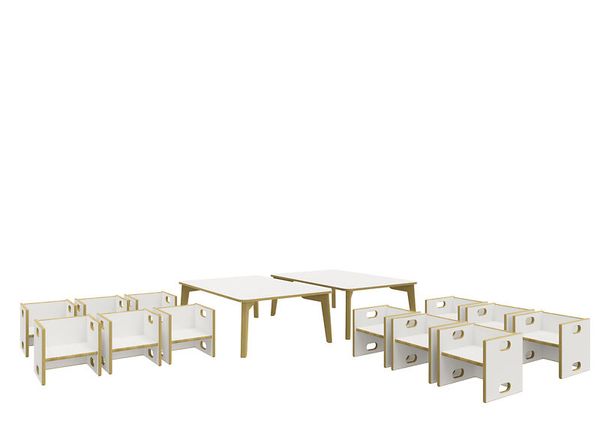 Kindertischset, Spielzimmer, Holz, Kiefer, Tischstuhl-Set