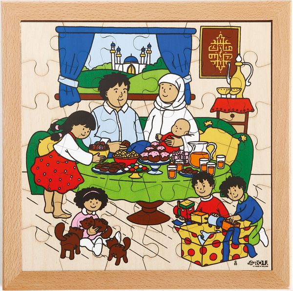 Puzzle, Familie, Wohnzimmer, Essenstafel, Spielzeug