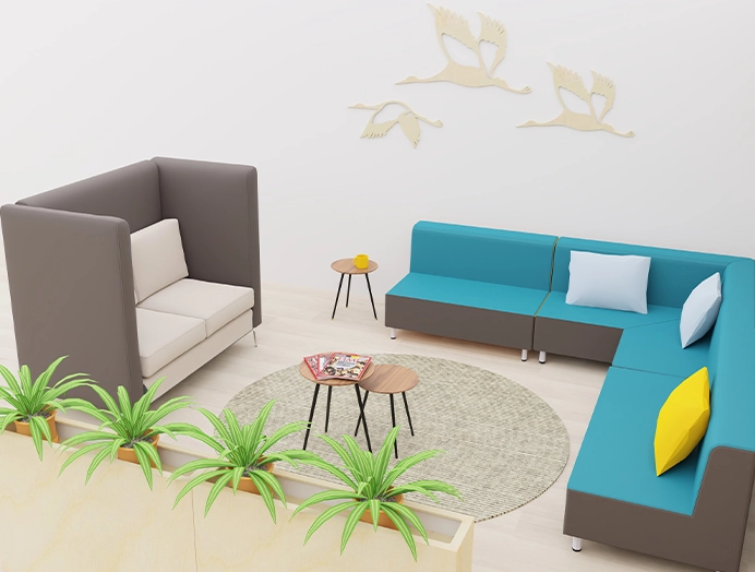 Darstellung einer Sitzecke und couch