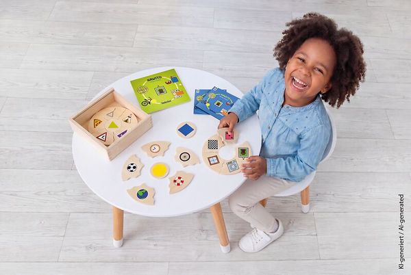 kinderspiel, holzspielzeug, puzzle-teile, spielmaterial, musterkarten