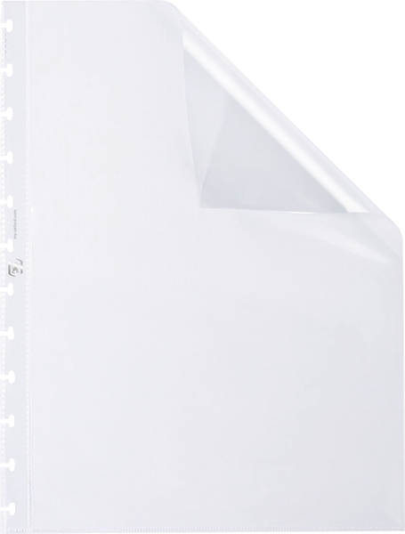 transparent binder sleeve, sheet protector, plastic sleeve, corner notch, ruler edge