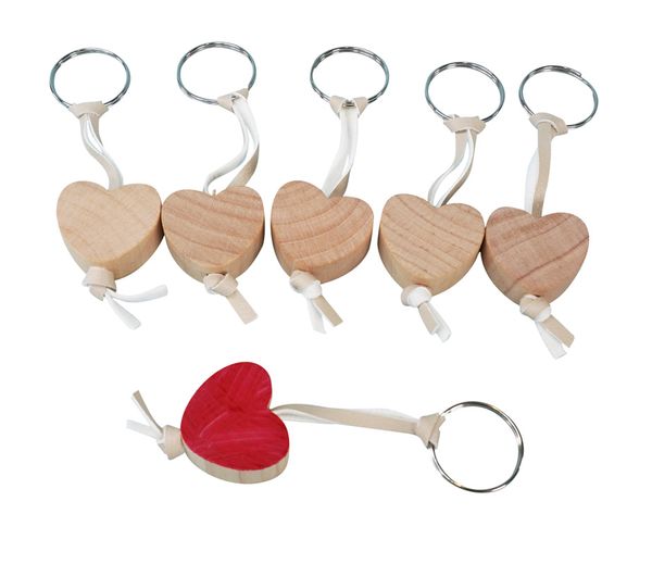 herz-schmuck, keychain, holzherz, rote herzen, fädelring
