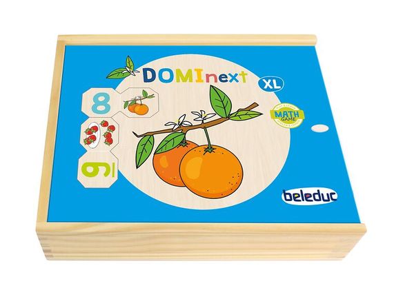 Holzspielzeug, Domino, Früchte, Lernspiel, XL