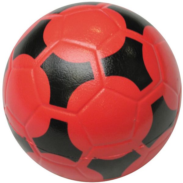 soccer ball, rote Ball, schwarze Paneele, Polyurethan, Sportsball