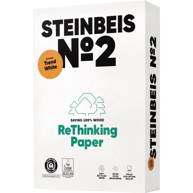 Steinbeis Kopierpapier Trend White DIN A4, 100% Altpapier, 80 g, 5x500 Blatt Steinbeis Kopierpapier Trend White DIN A4, 100% Altpapier, 80 g, 5x500 Blatt
