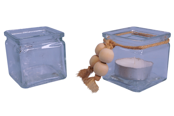Windlichter-Set aus Glas, 12 Stück, 7,5 cm Windlichter-Set aus Glas, 12 Stück, 7,5 cm