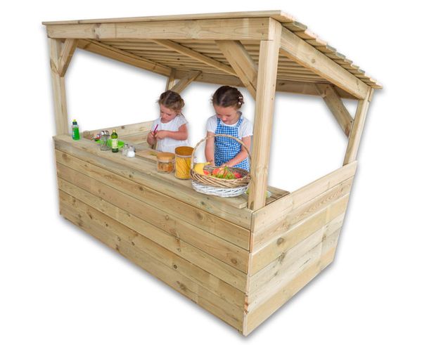 Holzstand, Kinderspielstand, Kiosk, Holzwerk, Marktstand