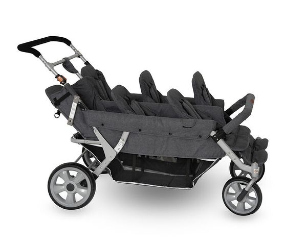 baby carriage, double stroller, foldable, gray, four wheels