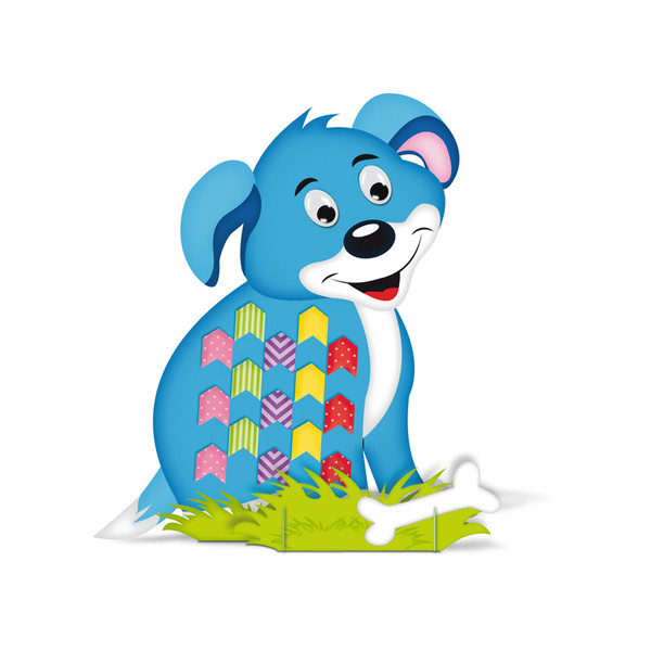 plush toy, Hund, blau, Knochen, Grasboden