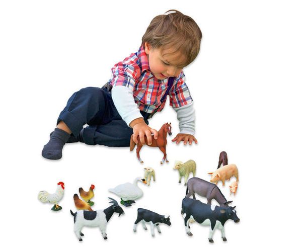 BETZOLD Bauernhof-Tiere, 14-teiliges Set, Größe 4 - 13 cm