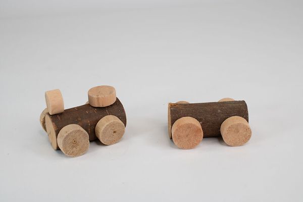 ELVIRAS Holzbastel-Set Natur (2 kg Holzteile, 2 Kg Kleber & 136 Teile)