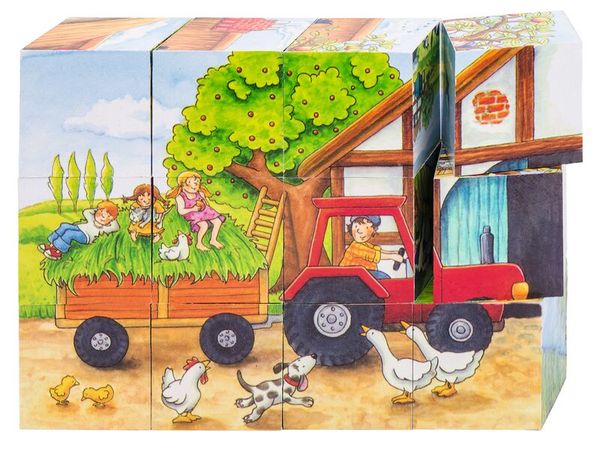 GOKI Würfelpuzzle Bauernhof, 12-teilig, ab 3 Jahre GOKI Würfelpuzzle Bauernhof, 12-teilig, ab 3 Jahre