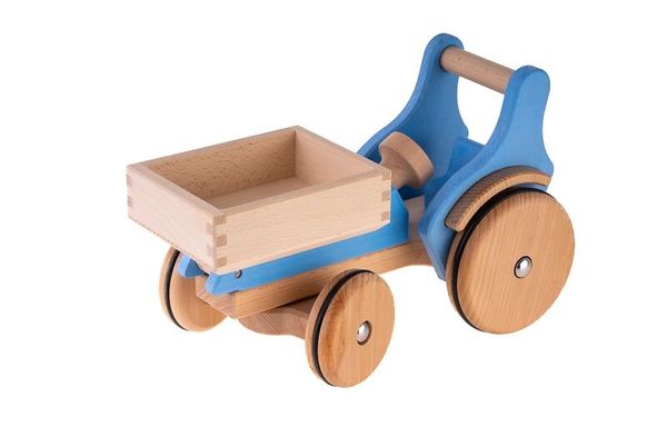 DYNAMIKO Holztraktor-Fridolin, Hellblau, ab 1,5 Jahre