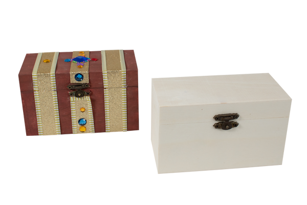 Schatztruhe aus Holz zum Bemalen / Dekorieren, 13,5 x 7 x 8 cm, 1 Stück