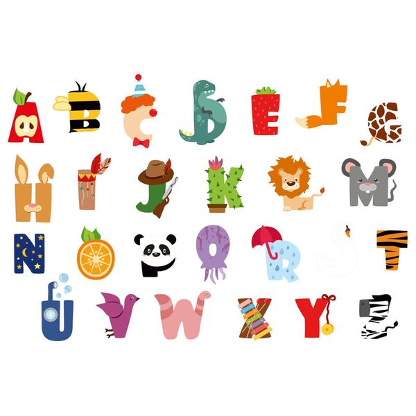 Alphabet, Kinderbuch, Illustrationen, Tiermotive, Buchstaben
