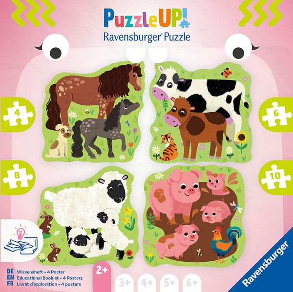 RAVENSBURGER Puzzle Up! - 4 Tierpuzzle, ab 2 Jahre