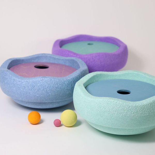 GRIMM´S x Stapelstein® Set pastel, 6 Stapelsteine + 3 Kullerscheiben + 3 Holzkugeln
