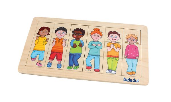 kinder, puzzle, holz, bunt, seitenspiel