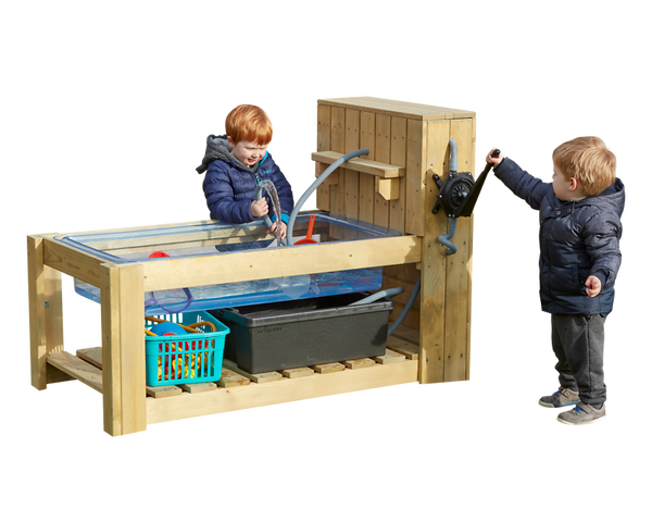Holzwerkbank, Wasserwerkbank, Sand- und Wasserstisch, Holzrahmen, Spielwerkzeug